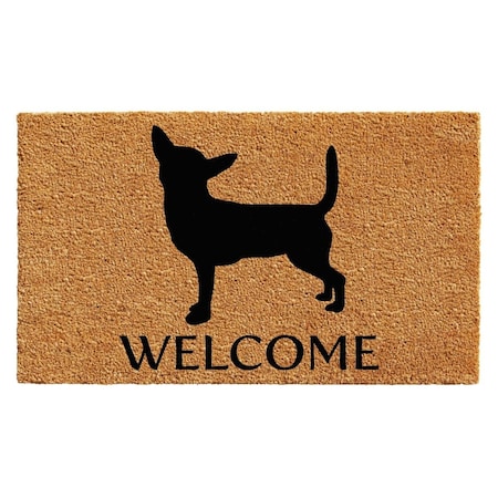 Configuracion 2 x 3 ft. Chihuahua Rectangular Doormat Natural & Black CO3360613